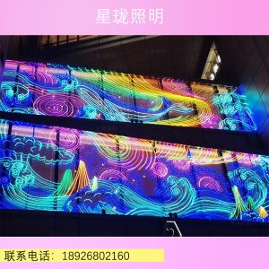 燈幕畫、燈飾畫、南寧墻壁畫、玻璃燈幕、霓虹畫、墻體亮化
